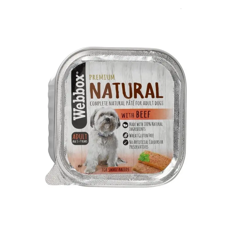 Webbox Natural Small Adult Dog Beef AluTray, 150g