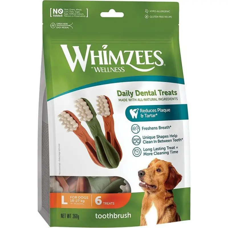 Whimzees Tooth Brushes Large - (6pc)