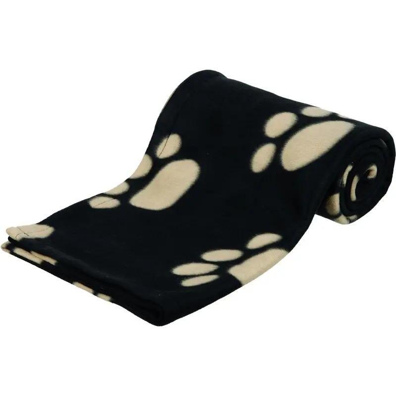 Barney fleece blanket, 150 x 100 cm, black/beige