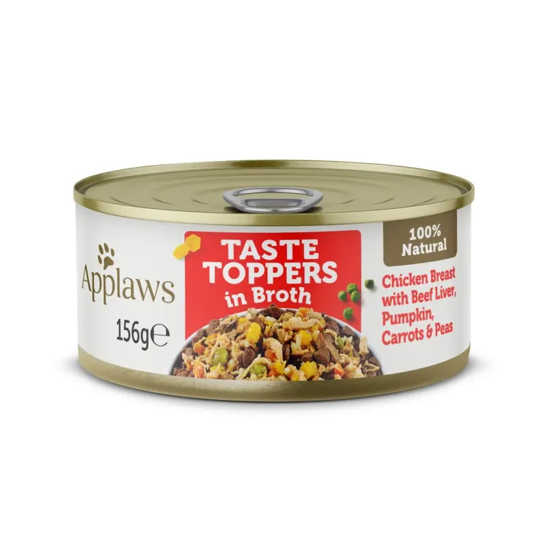 Applaws Tasty Toppers dog tin Chicken Breast with Beef Liver, 156g