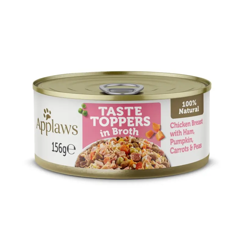 Applaws Tasty Toppers dog tin Chicken Breast with Ham, 156g
