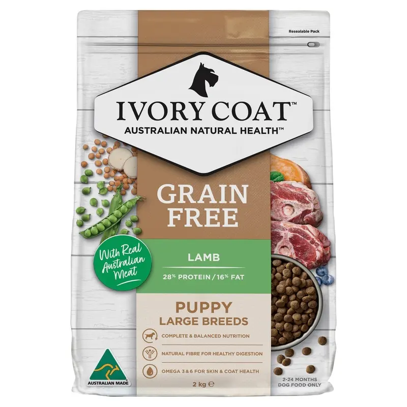 Ivory Coat Grain Free Lamb Large Breed Puppy Dry Food 2kg :->>