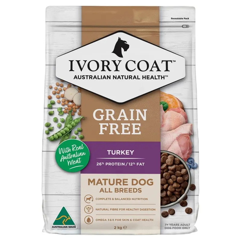 Ivory Coat Grain Free Reduced Fat Turkey Adult Dog Dry Food 2kg :->>