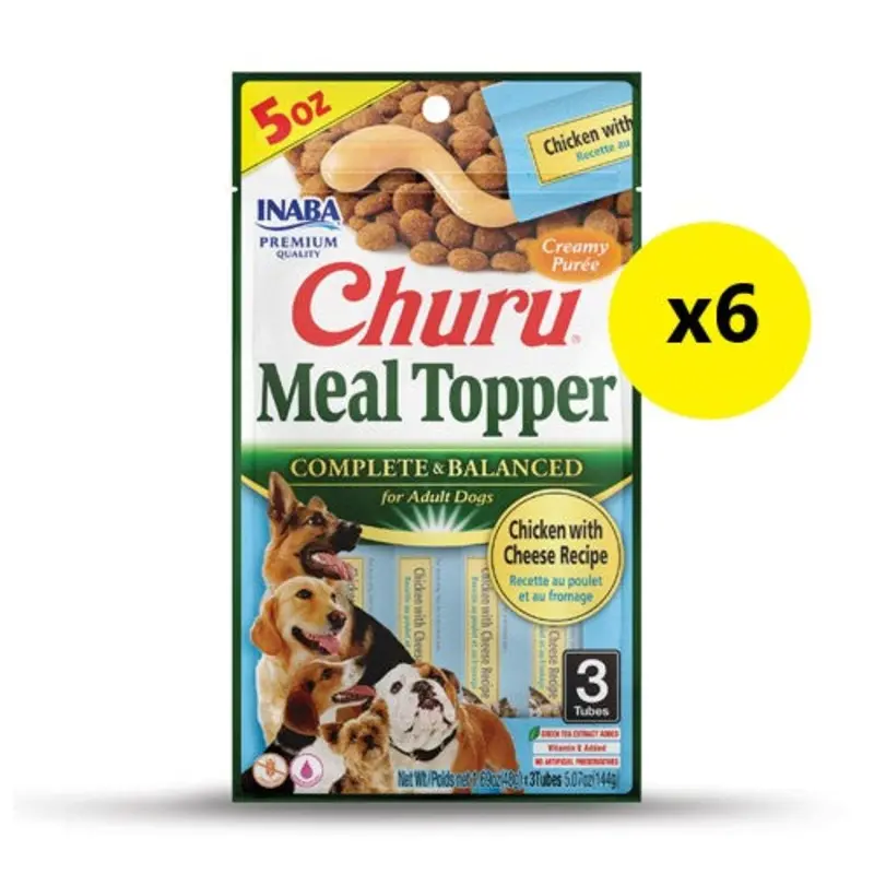 Inaba Churu Chicken and Cheese Meal Topper for Dogs 3 Pack x6 :->>