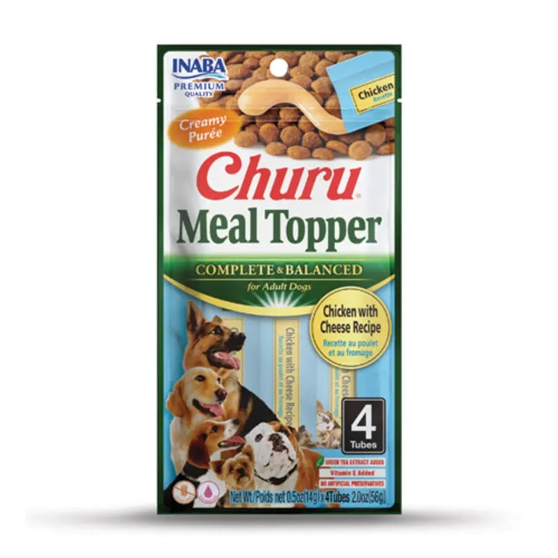 Inaba Churu Chicken and Cheese Meal Topper for Dogs 4 Pack :->>