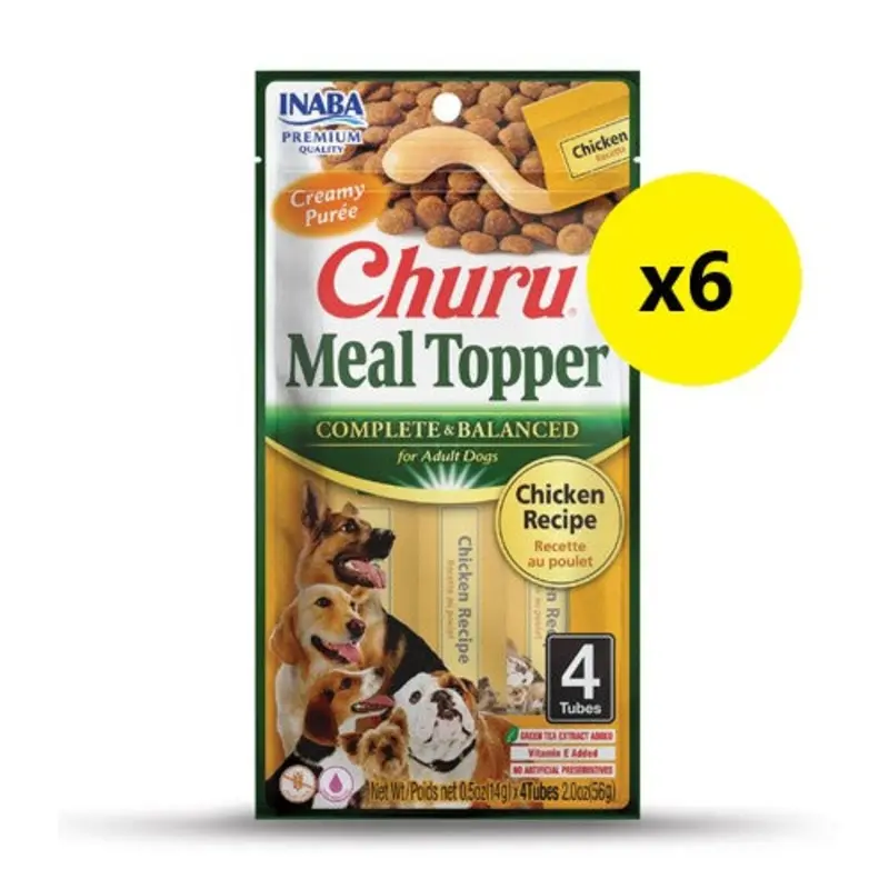 Inaba Churu Chicken Meal Topper for Dogs 4 Pack x6 :->>