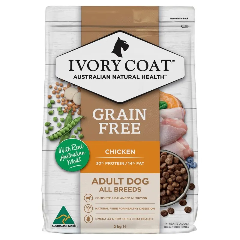 Ivory Coat Grain Free Chicken Adult Dog Dry Food 2kg :->>
