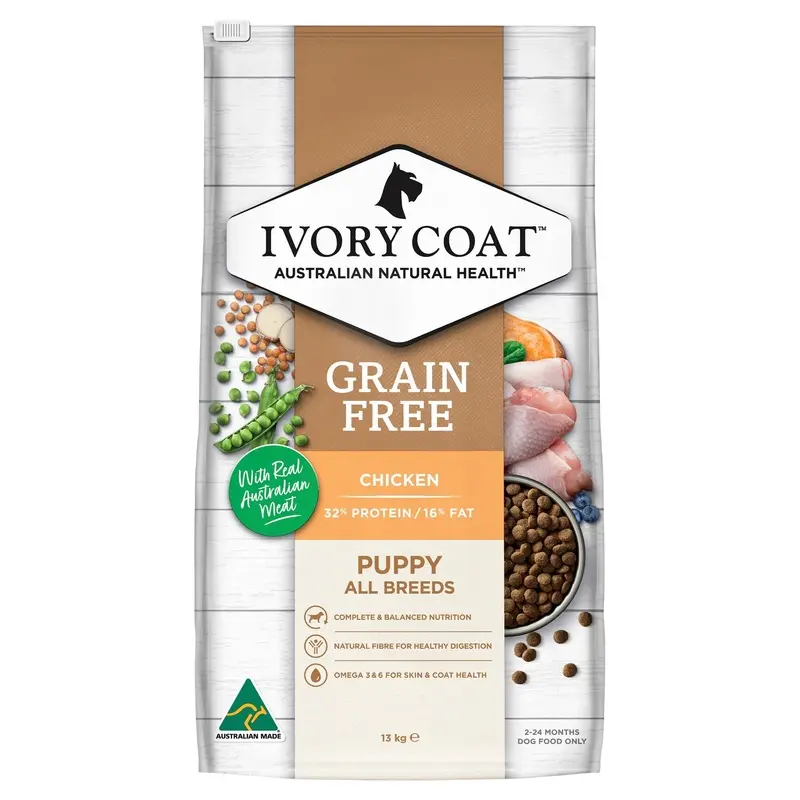 Ivory Coat Grain Free Chicken Puppy Dry Food 13kg :->>