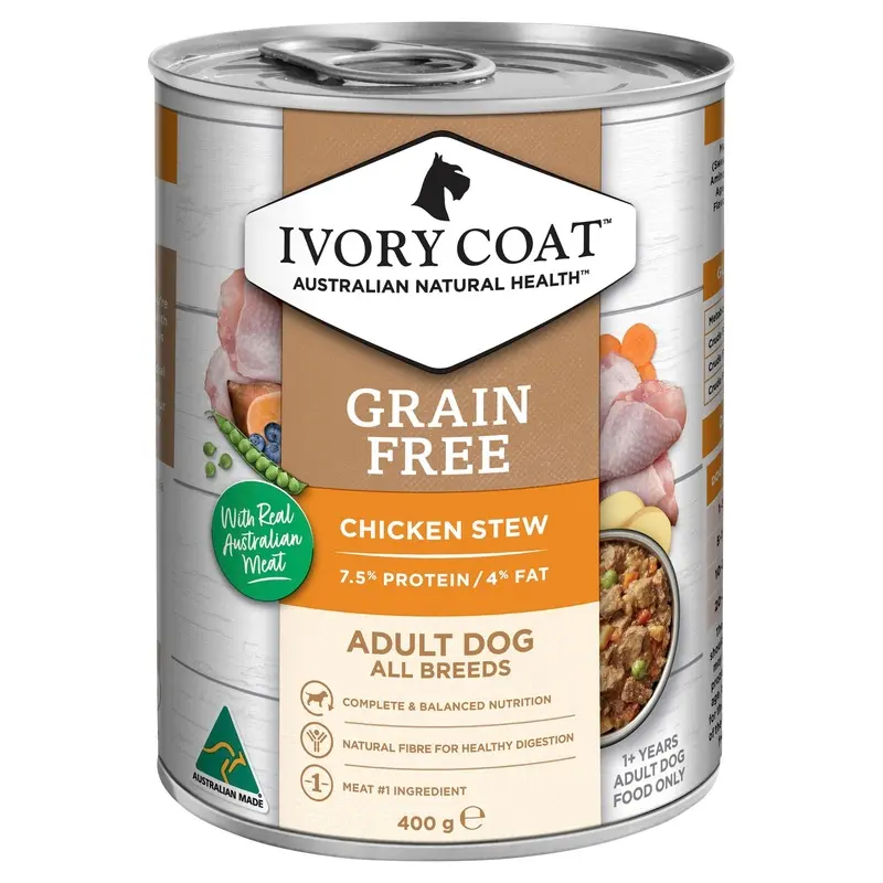 Ivory Coat Grain Free Chicken Stew Adult Dog Wet Food 400g :->>