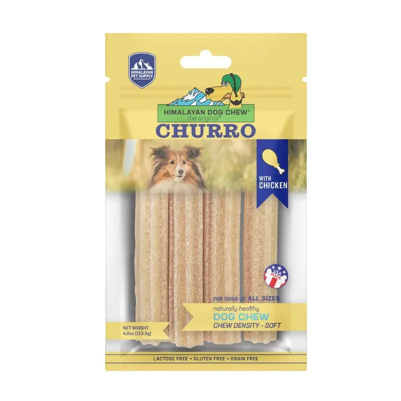 Himalayan Pet Supply Yaky Churro Chicken Dog Treats 4 Pack :->>