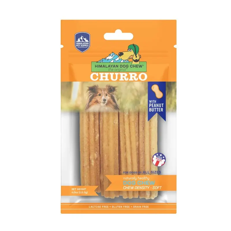 Himalayan Pet Supply Yaky Churro Peanut Butter Dog Treats 4 Pack :->>