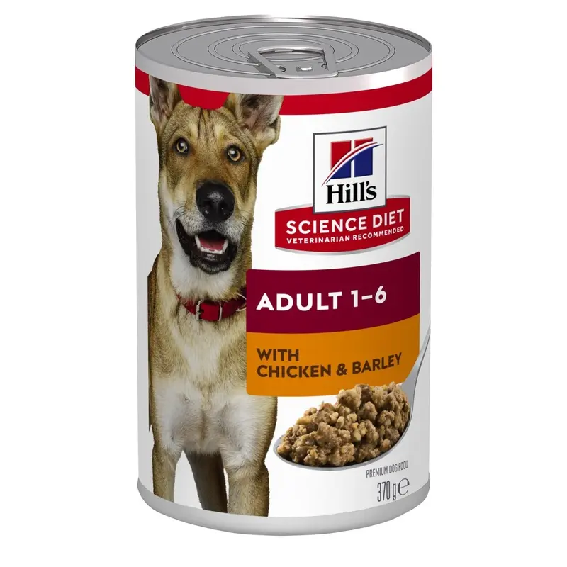Hills Science Diet Adult Chicken and Barley Canned Dog Food 370g :->>