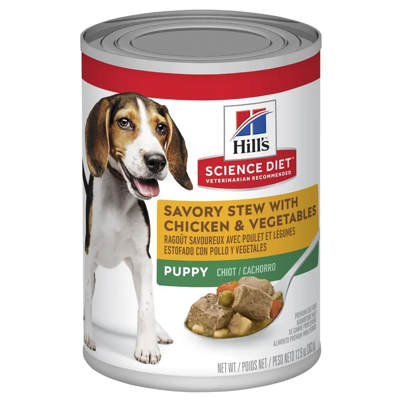 Hills Science Diet Puppy Savoury Stew Chicken and Vegetables Canned Dog Food 370g :->>