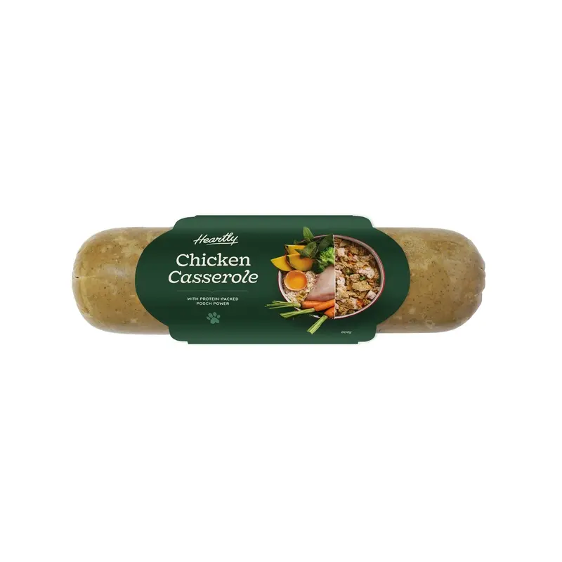 Heartly Chicken Casserole Cooked Adult Dog Food Roll 800g