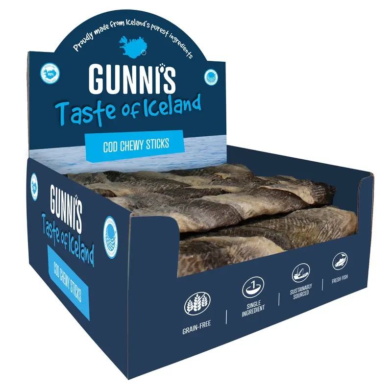 Gunnis Taste of Iceland Cod Chew Sticks 8 Inch Dog Treat 1 Pack :->>