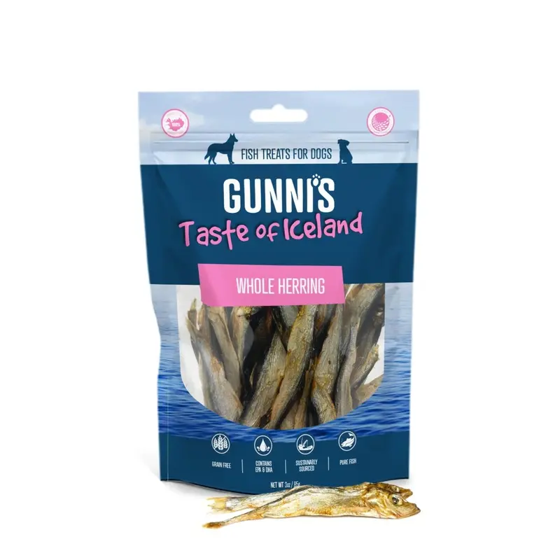 Gunnis Taste of Iceland Whole Herring Dog Treats 85g :->>