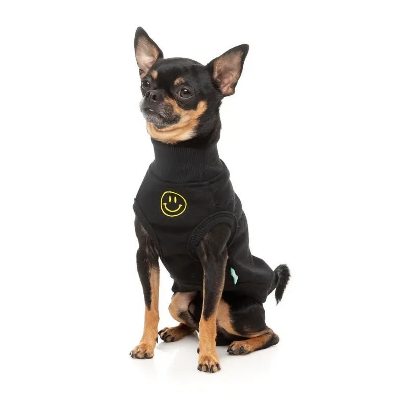 FuzzYard Dog Apparel Smiley Sweater Black Size 4 ^+^