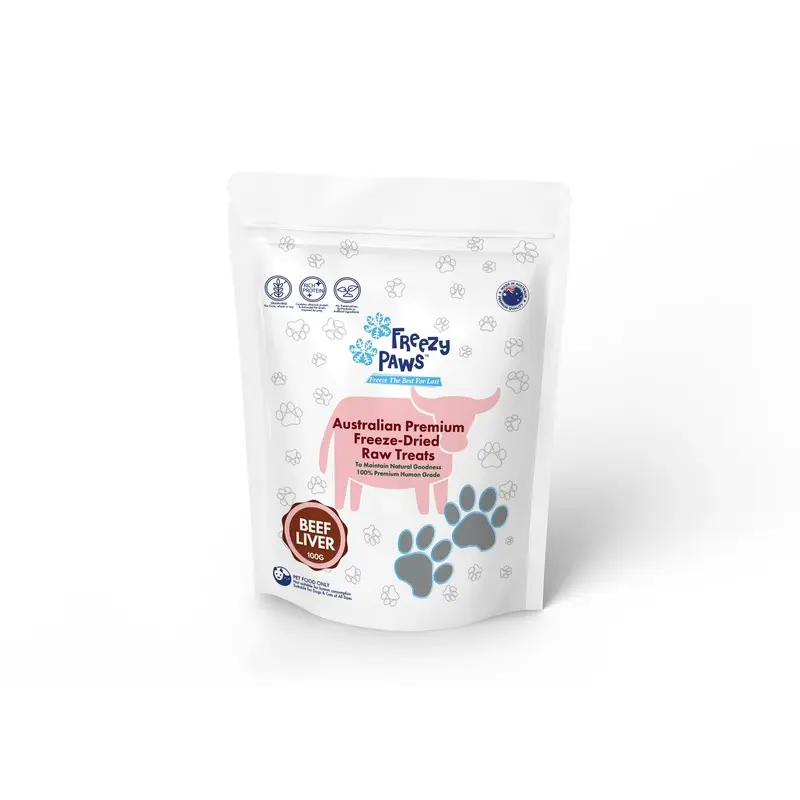 Freezy Paws Freeze Dried Beef Liver Dog and Cat Treats 100g :->>