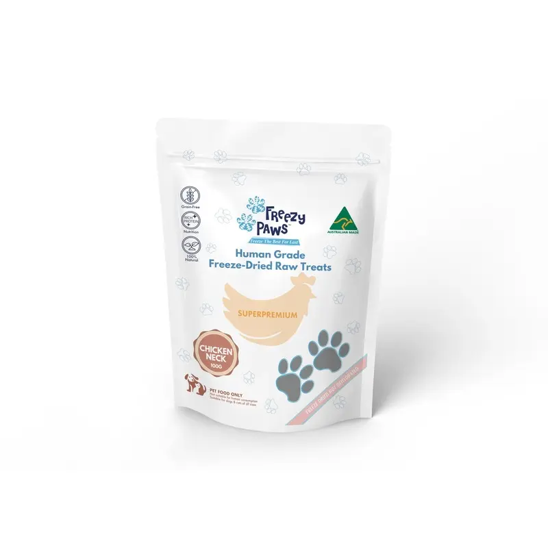 Freezy Paws Freeze Dried Chicken Necks Dog and Cat Treats 100g :->>