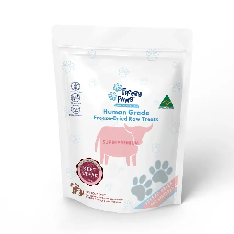 Freezy Paws Freeze Dried Grass Fed Beef Steak Dog and Cat Treats 70g :->>