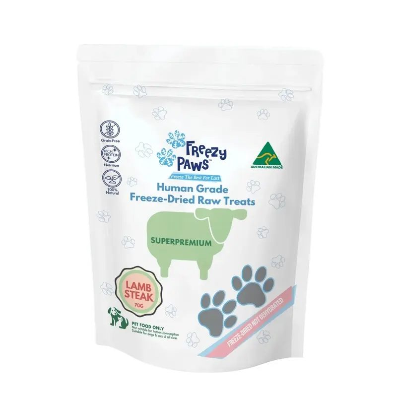 Freezy Paws Freeze Dried Lamb Steak Dog and Cat Treats 70g :->>