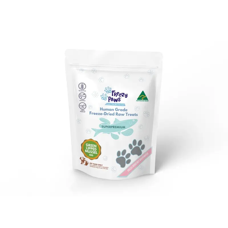 Freezy Paws Freeze Dried New Zealand Green Lipped Mussels Dog and Cat Treats 50g :->>