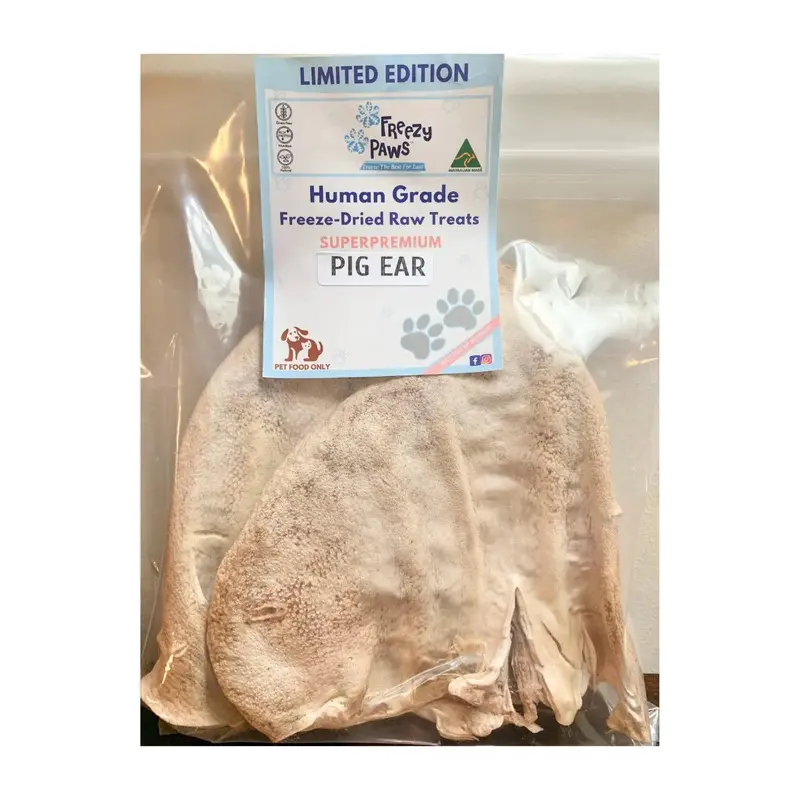 Freezy Paws Freeze Dried Pig Ear Jumbo Dog Treats 3 Pack :->>
