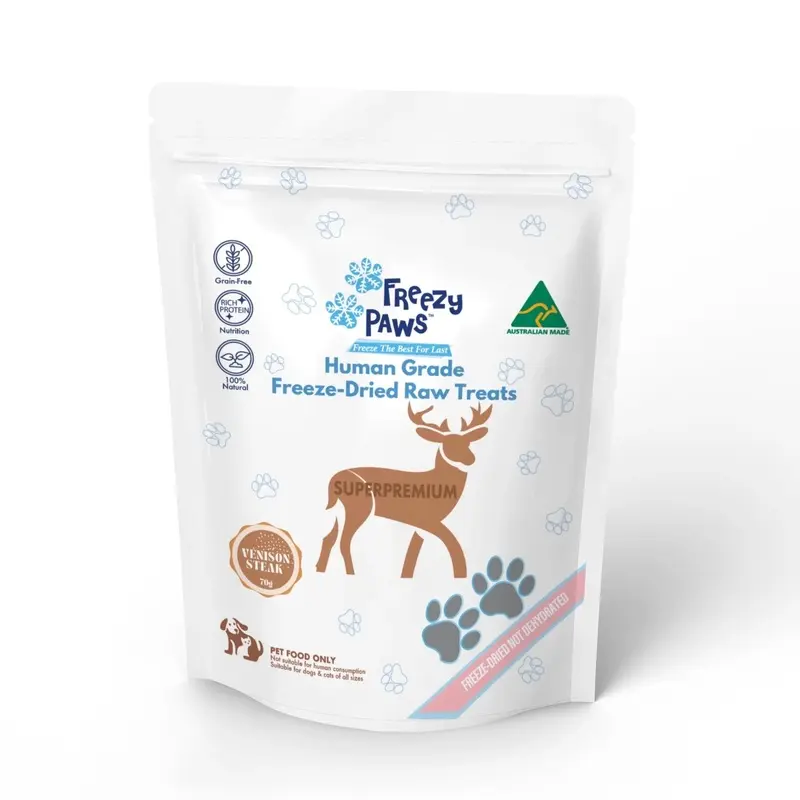Freezy Paws Freeze Dried Venison Steak Dog and Cat Treats 70g :->>