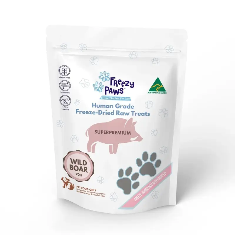Freezy Paws Freeze Dried Wild Boar Dog and Cat Treats 70g :->>