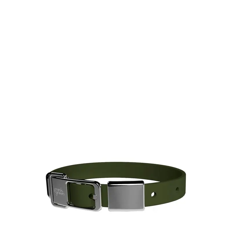 frank green Khaki Dog Collar and Tag Medium