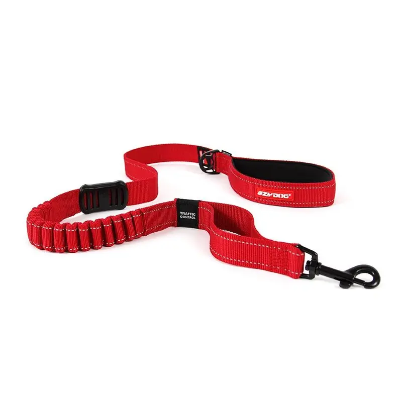 EzyDog Zero Shock Dog Lead Red Large 48inch