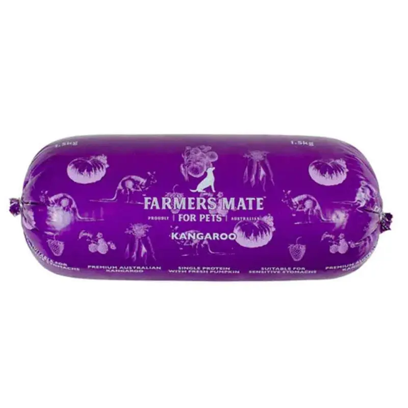 Farmers Mate Kangaroo Cooked Dog Food Roll 1kg
