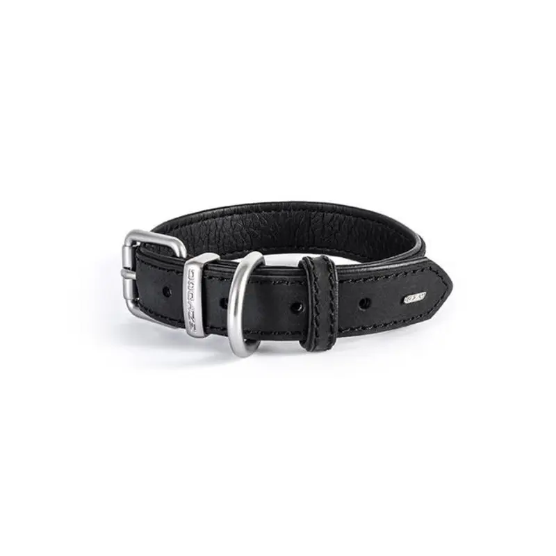 EzyDog Oxford Leather Dog Collar Black Extra Small