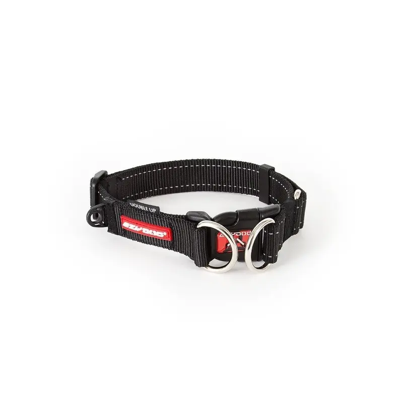 EzyDog Double Up Dog Collar Black Medium
