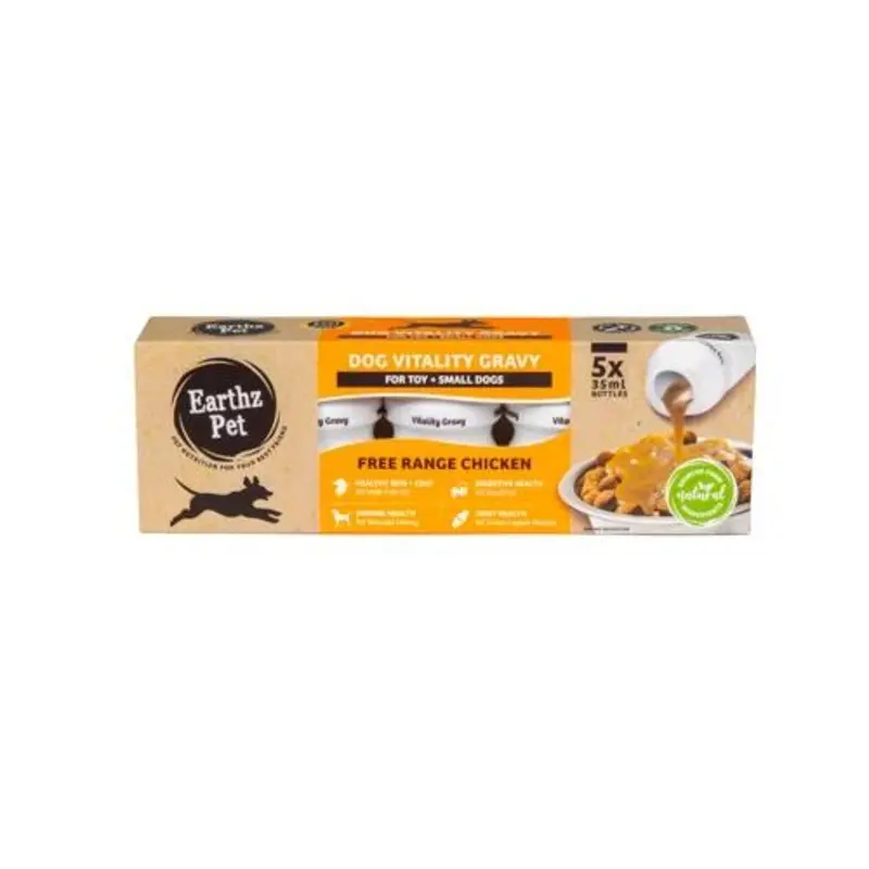 Earthz Pet Vitality Free Range Chicken Gravy for Toy and Small Dogs 35ml x 5***