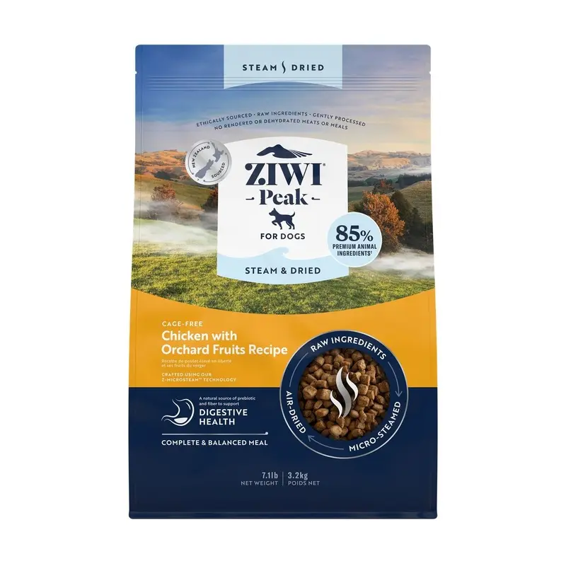 ZIWI Peak Steam and Dried Cage Free Chicken with Orchard Fruits Dog Food 3.2kg :->>