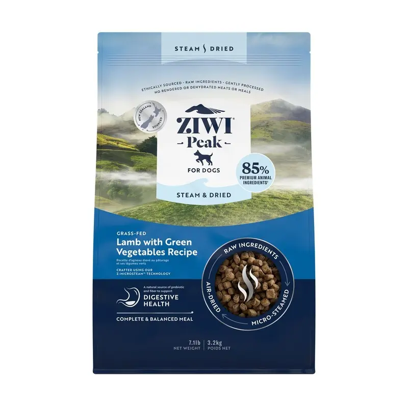 ZIWI Peak Steam and Dried Lamb with Green Vegetables Dog Food 3.2kg :->>