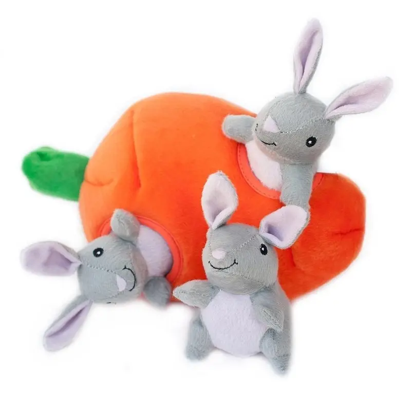 Zippy Paws Carrot and Bunnies Burrow Dog Toy :->>