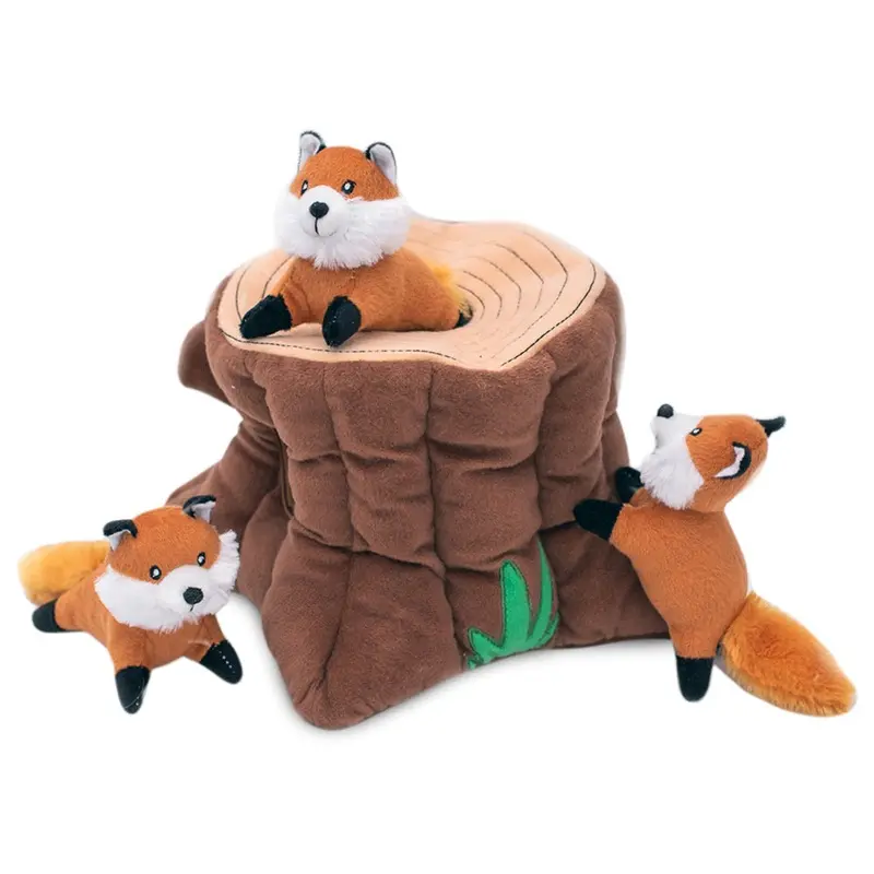 Zippy Paws Stump and Foxes Burrow Dog Toy :->>