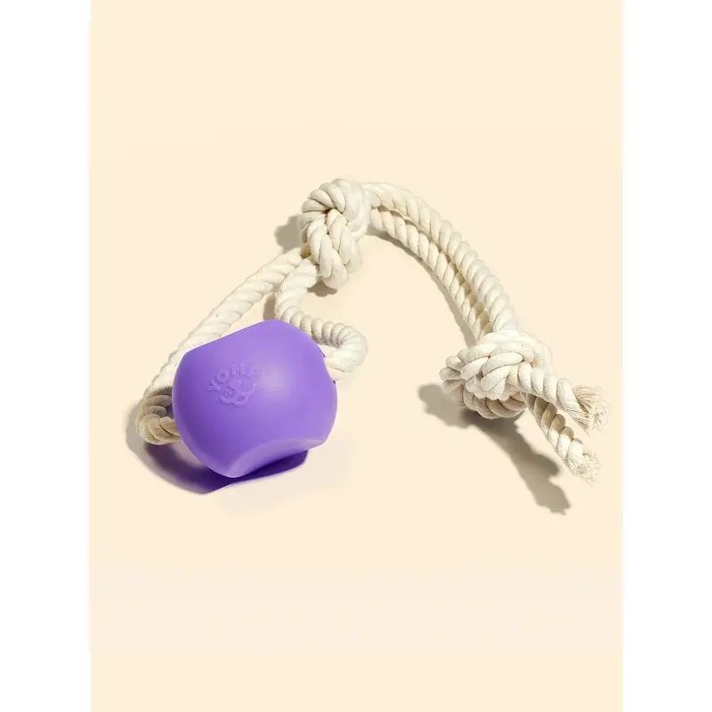 Yomp BallRope BPA Free Food Grade Silicone and Cotton Rope Dog Toy