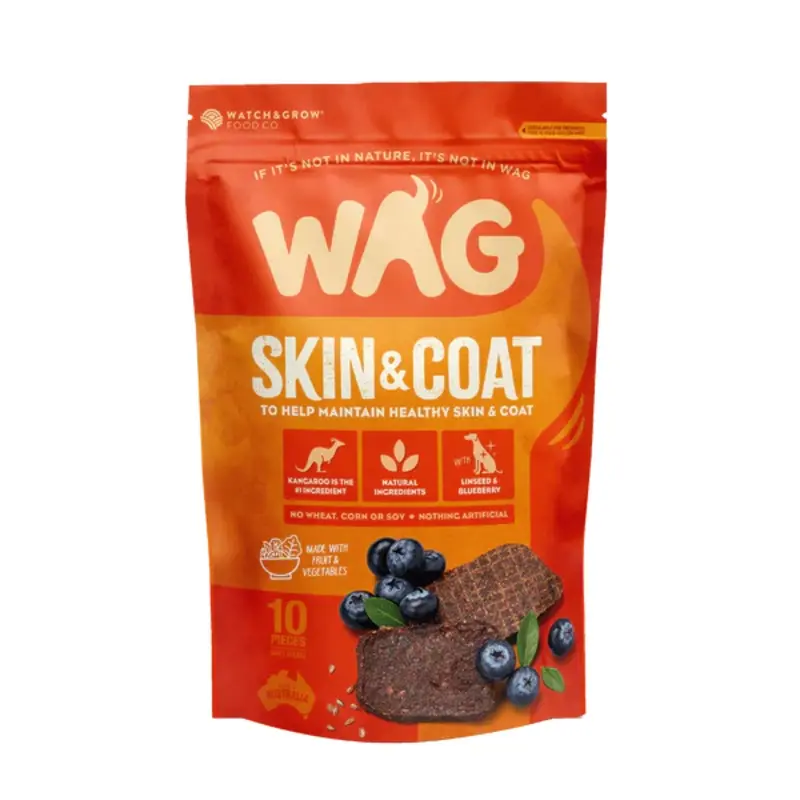Wag Kangaroo Jerky Skin & Coat 10 Pack