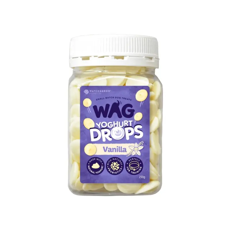 Wag Yoghurt Drops Vanilla Dog Treats 250g