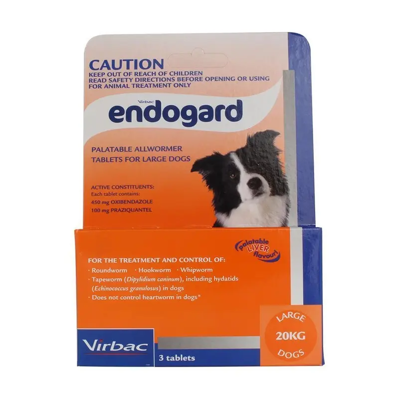 Virbac Endogard Intestinal Dog Worming Tablets 20kg Pack of 3