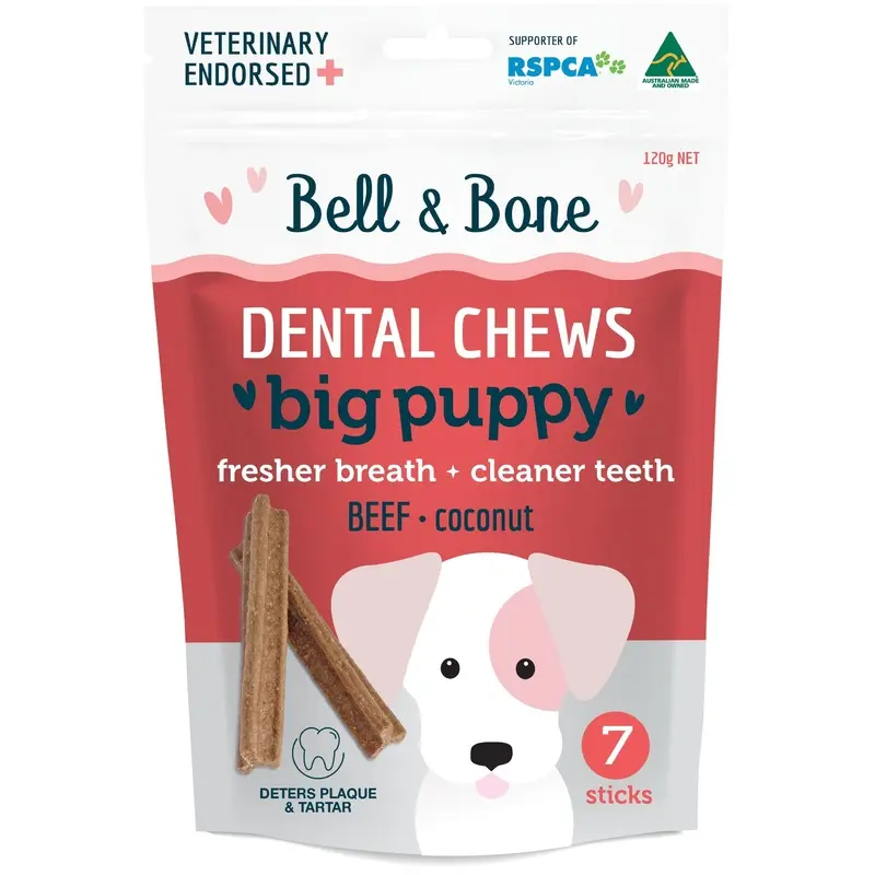 Bell and Bone Dental Sticks Beef for Big Puppies 120g :->>