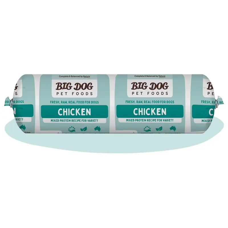 Big Dog BARF Chicken Raw Dog Food Roll 2kg (Frozen)