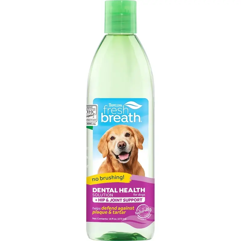 Tropiclean Fresh Breath Plus Hip and Joint Care Oral Care Additive 473ml