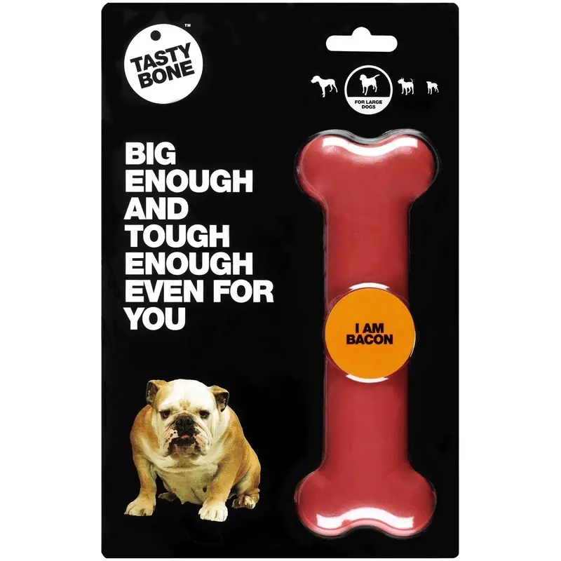 TastyBone Dog Toy Nylon Bacon Bone for Large Dogs