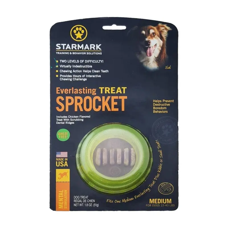 Starmark Everlasting Treat Sprocket Ball Dog Toy Medium :->>