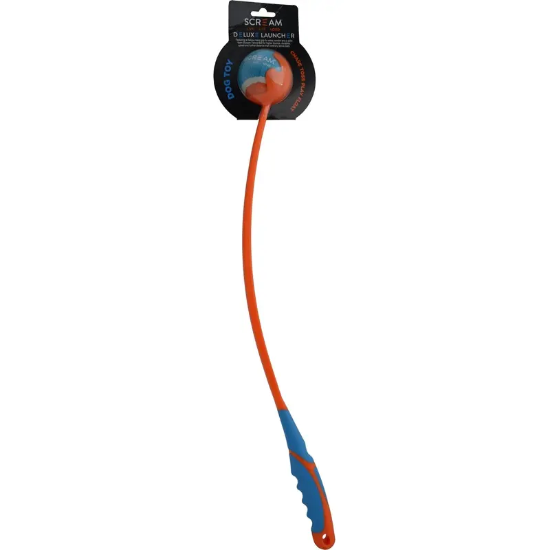 Scream Deluxe Ball Launcher Medium Blue and Orange Dog Toy :->>