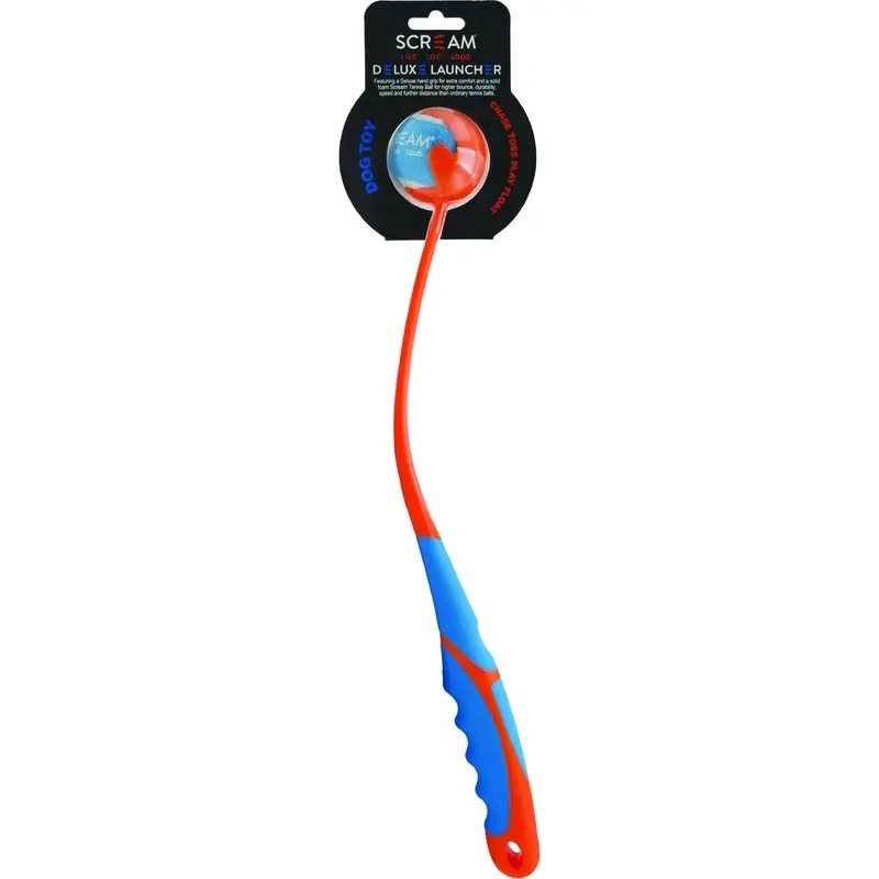 Scream Deluxe Ball Launcher Small Blue and Orange Dog Toy :->>